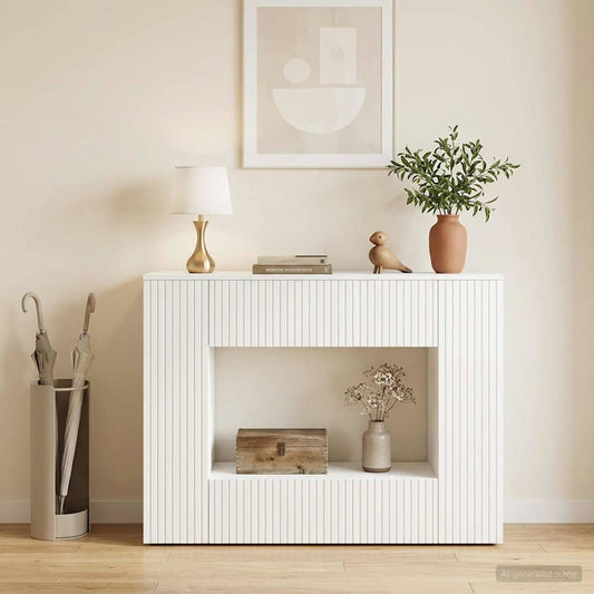 vidaXL Console Table High Gloss White 101 x 29 x 74 cm Engineered Wood