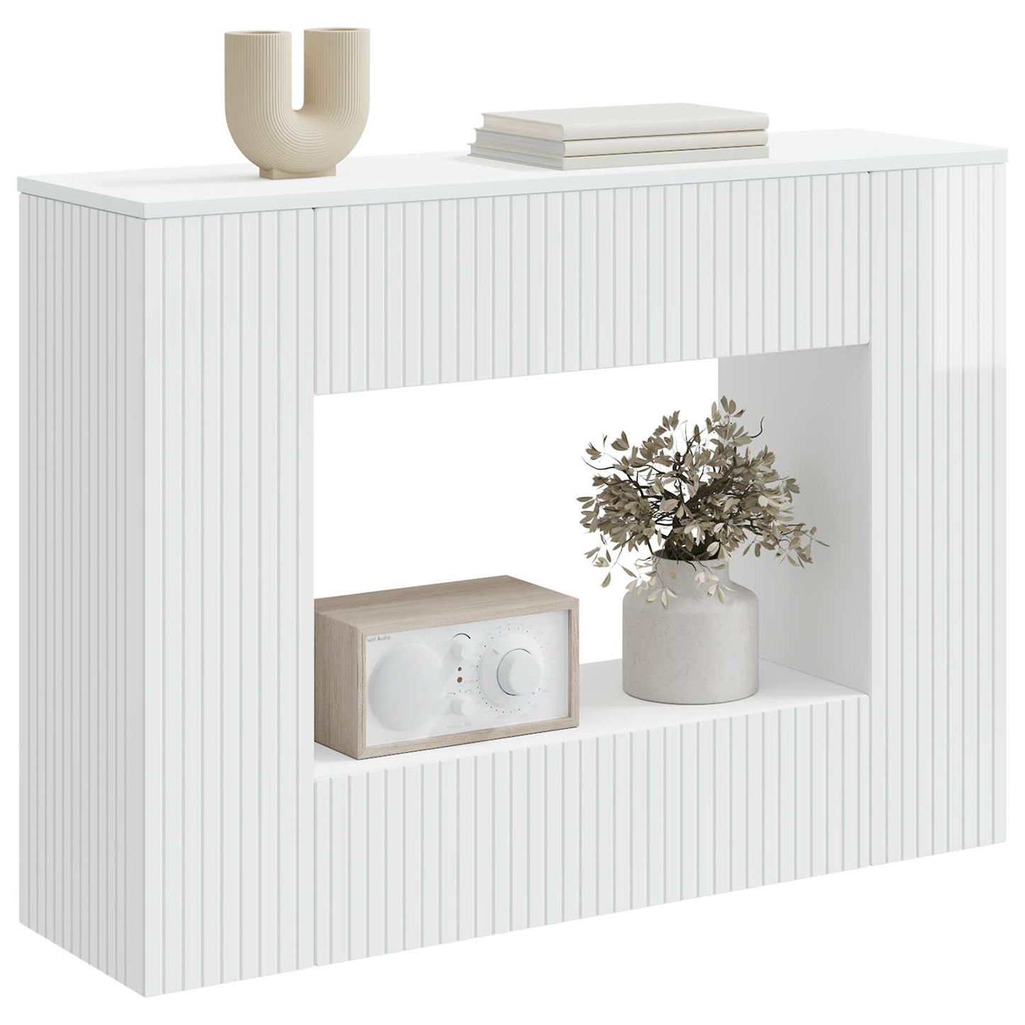 vidaXL Console Table High Gloss White 101 x 29 x 74 cm Engineered Wood