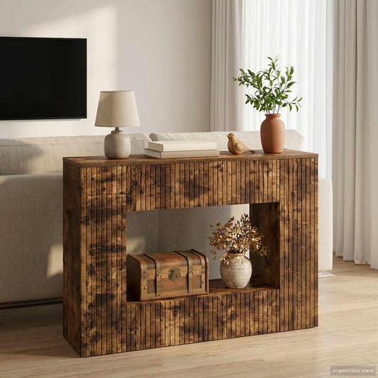 vidaXL Console Table Smoked Oak 101 x 29 x 74 cm Engineered Wood