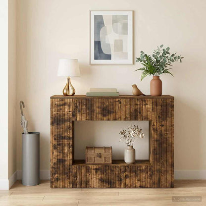 vidaXL Console Table Smoked Oak 101 x 29 x 74 cm Engineered Wood