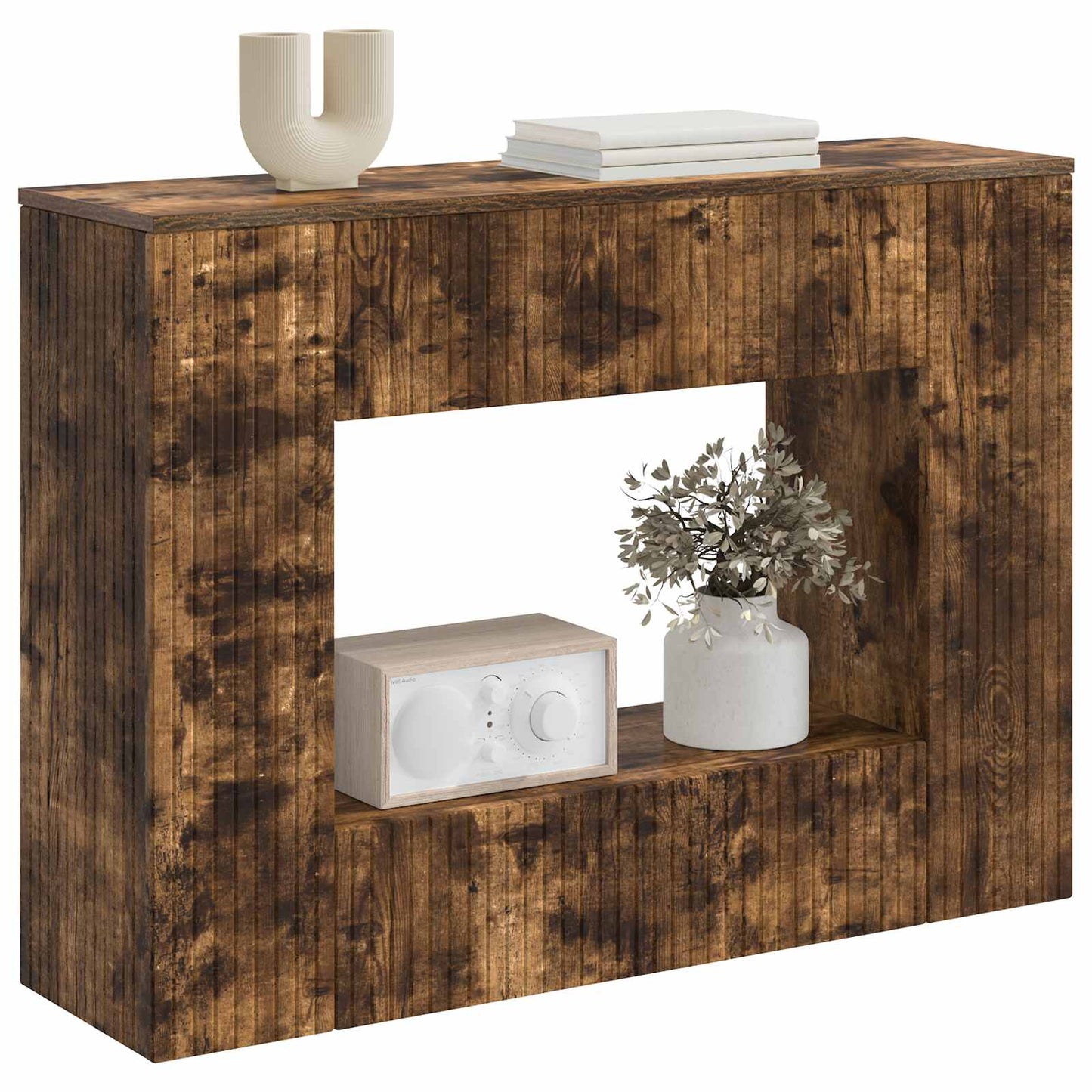 vidaXL Console Table Smoked Oak 101 x 29 x 74 cm Engineered Wood