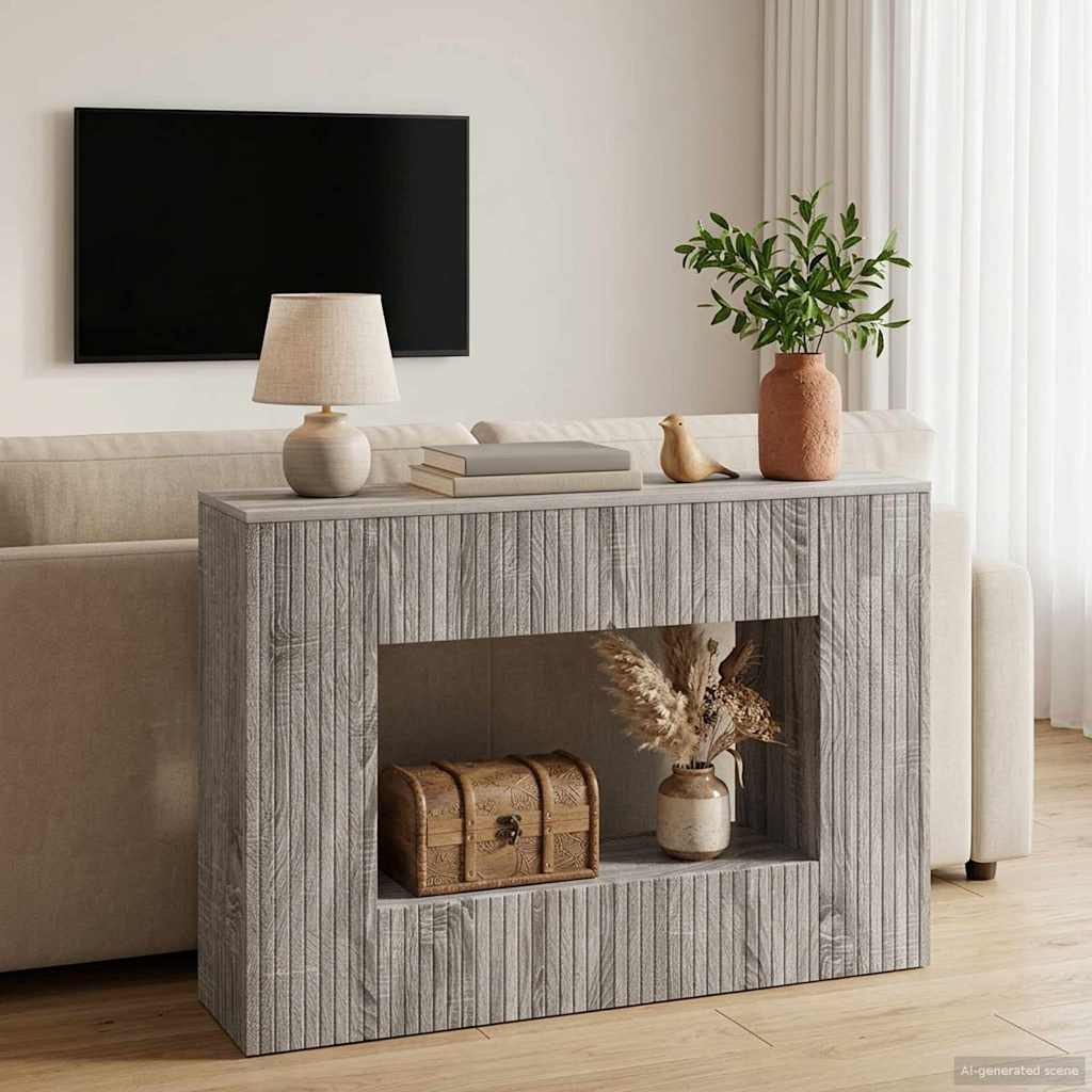 vidaXL Console Table Grey Sonoma 101 x 29 x 74 cm Engineered Wood
