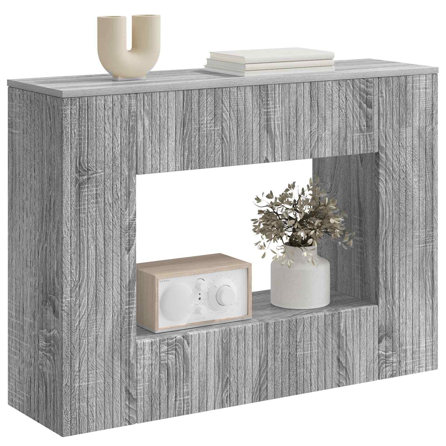 vidaXL Console Table Grey Sonoma 101 x 29 x 74 cm Engineered Wood