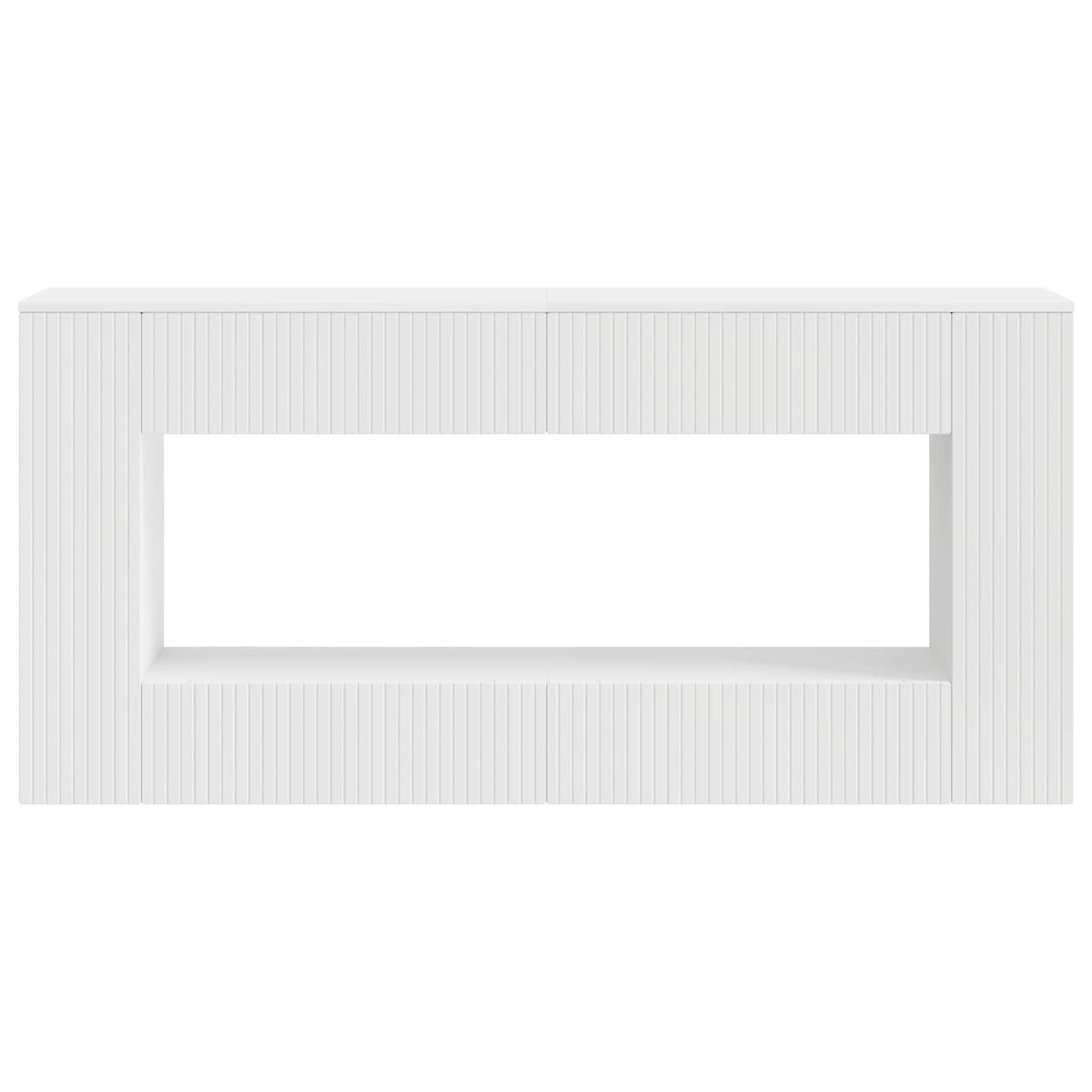 vidaXL Console Table Striped White 155 x 29 x 74 cm Engineered Wood
