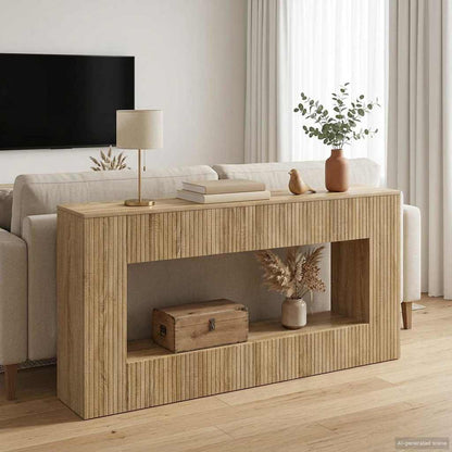 vidaXL Console Table Sonoma Oak 155 x 29 x 74 cm Engineered Wood