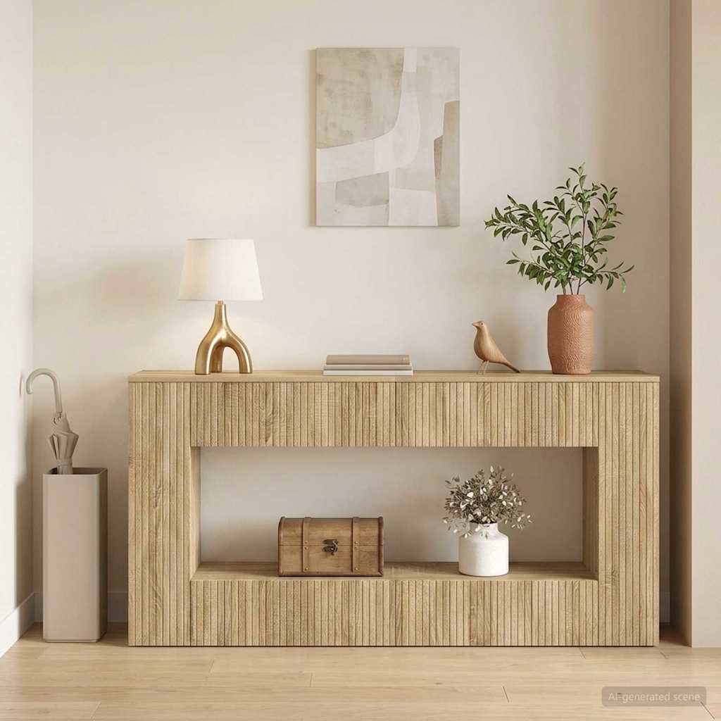 vidaXL Console Table Sonoma Oak 155 x 29 x 74 cm Engineered Wood