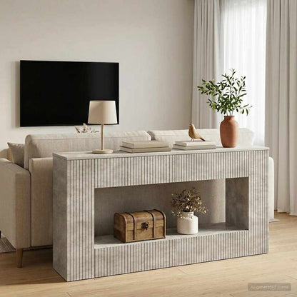 vidaXL Console Table Concrete Grey 155 x 29 x 74 cm Engineered Wood