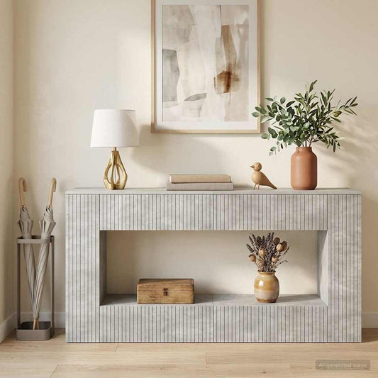 vidaXL Console Table Concrete Grey 155 x 29 x 74 cm Engineered Wood