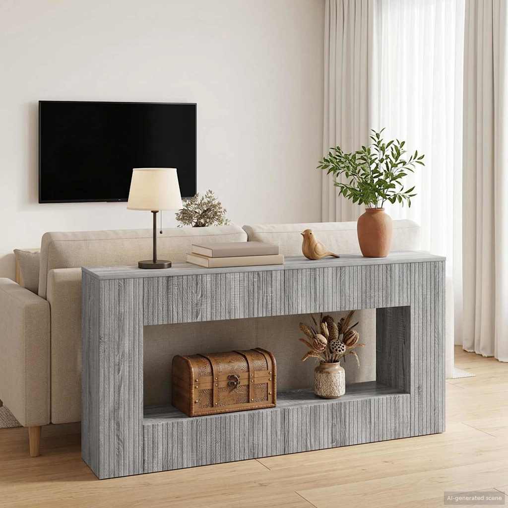 vidaXL Console Table Grey Sonoma 155 x 29 x 74 cm Engineered Wood