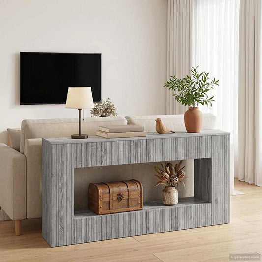 vidaXL Console Table Grey Sonoma 155 x 29 x 74 cm Engineered Wood