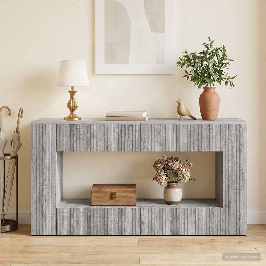 vidaXL Console Table Grey Sonoma 155 x 29 x 74 cm Engineered Wood