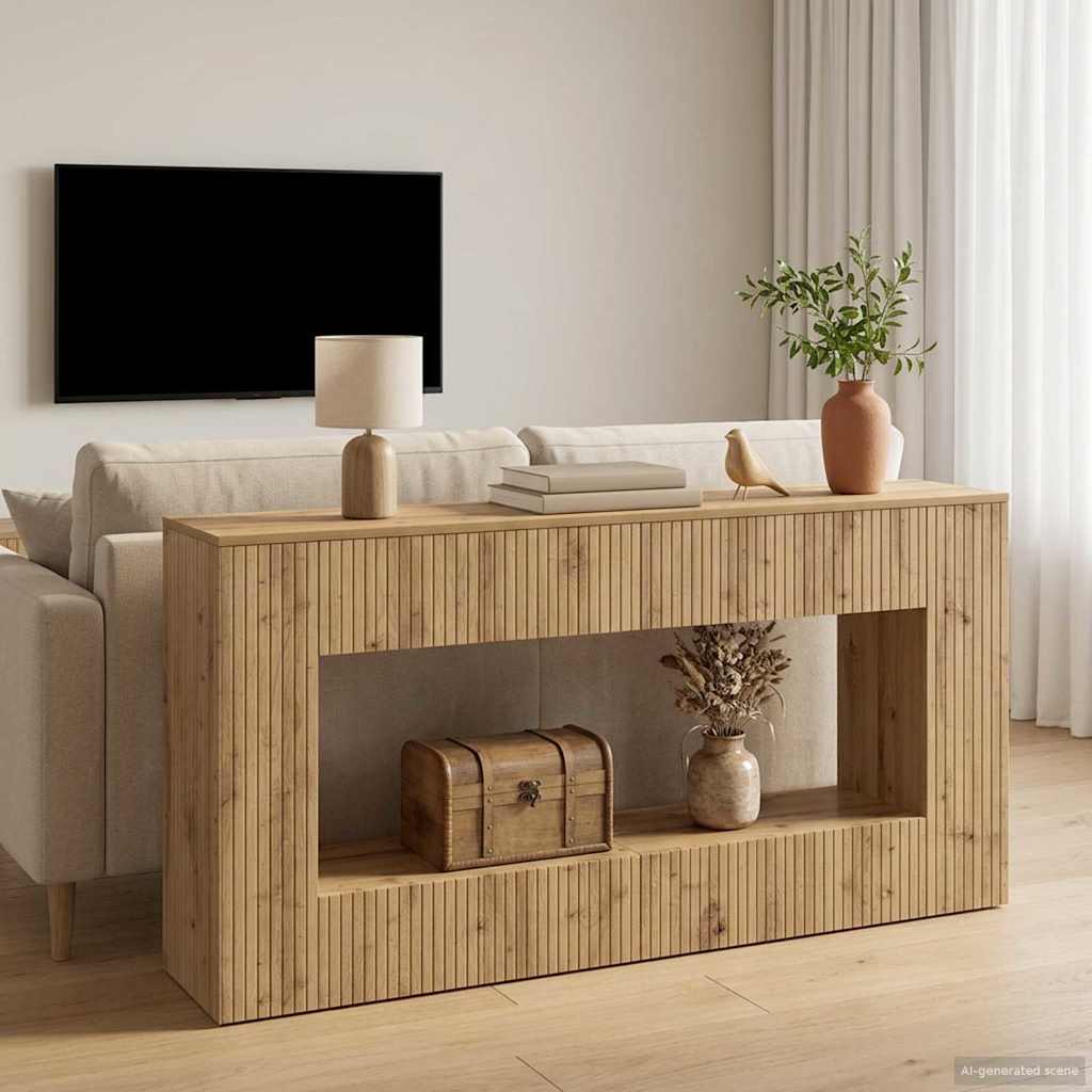 vidaXL Console Table Artisan Oak 155 x 29 x 74 cm Engineered Wood