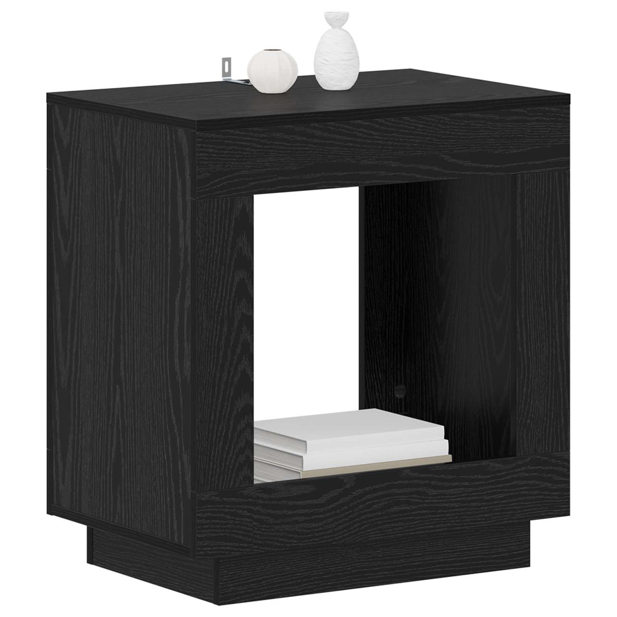 vidaXL Side Table Black Oak 60 x 40 x 65 cm Engineered Wood