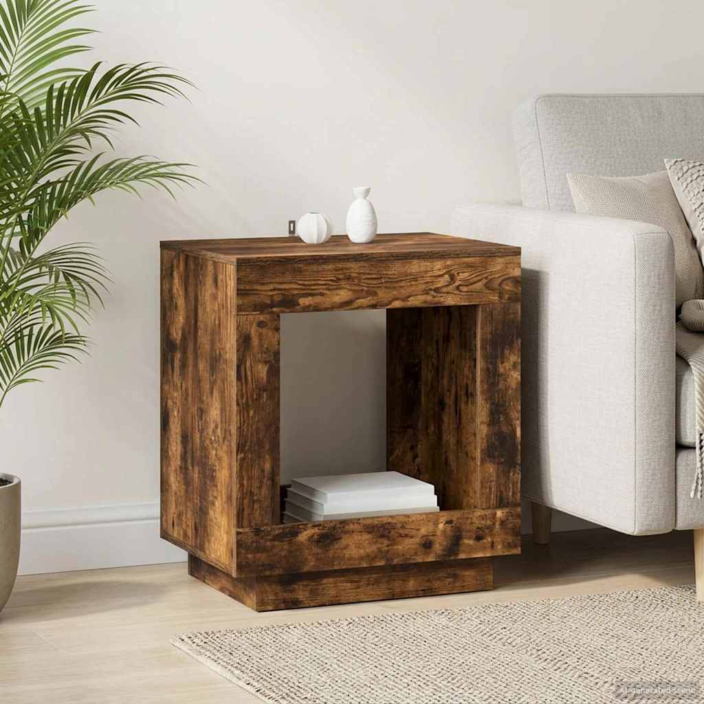 vidaXL Side Table Smoked Oak 60 x 40 x 65 cm Engineered Wood