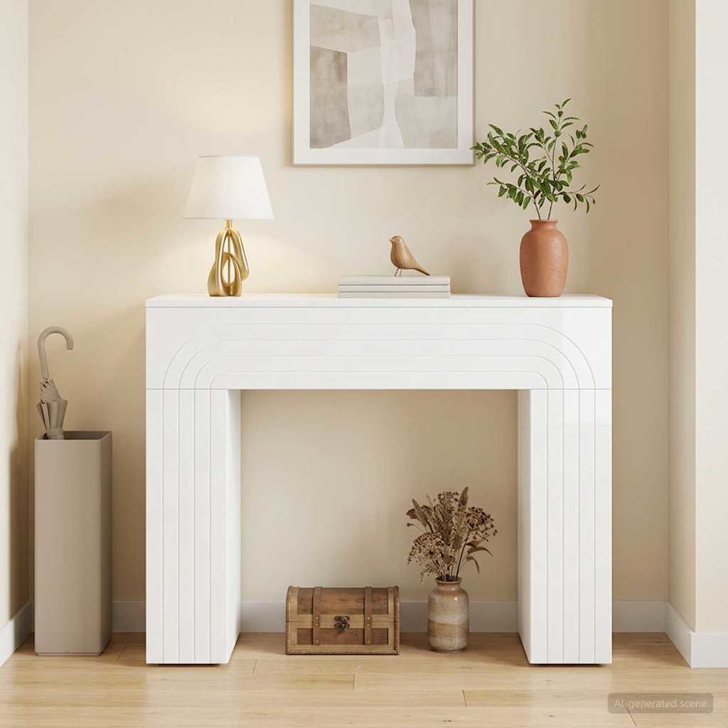 vidaXL Coffee Table High Gloss White 102 x 35 x 75 cm Engineered Wood