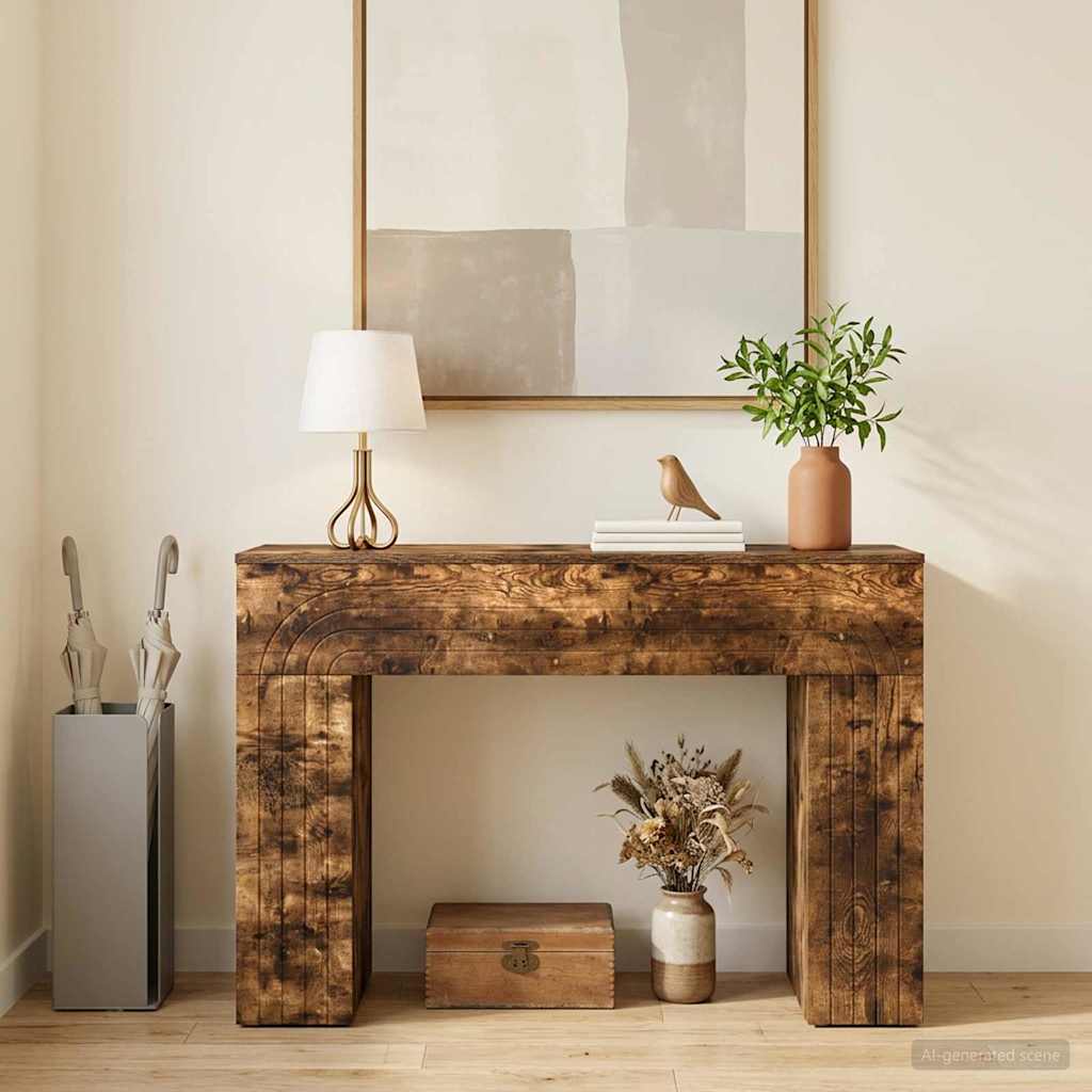 vidaXL Coffee Table Smoked Oak 102 x 35 x 75 cm Engineered Wood