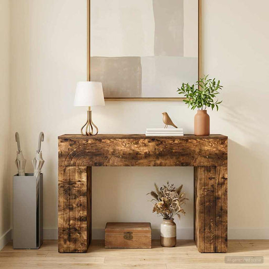 vidaXL Coffee Table Smoked Oak 102 x 35 x 75 cm Engineered Wood