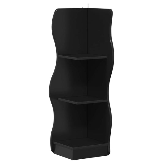 vidaXL Corner Shelf with Shelf Black 34 x 33 x 102 cm Engineered Wood