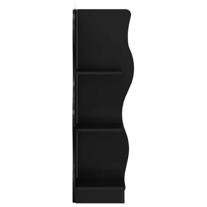 vidaXL Corner Shelf with Shelf Black 34 x 33 x 102 cm Engineered Wood