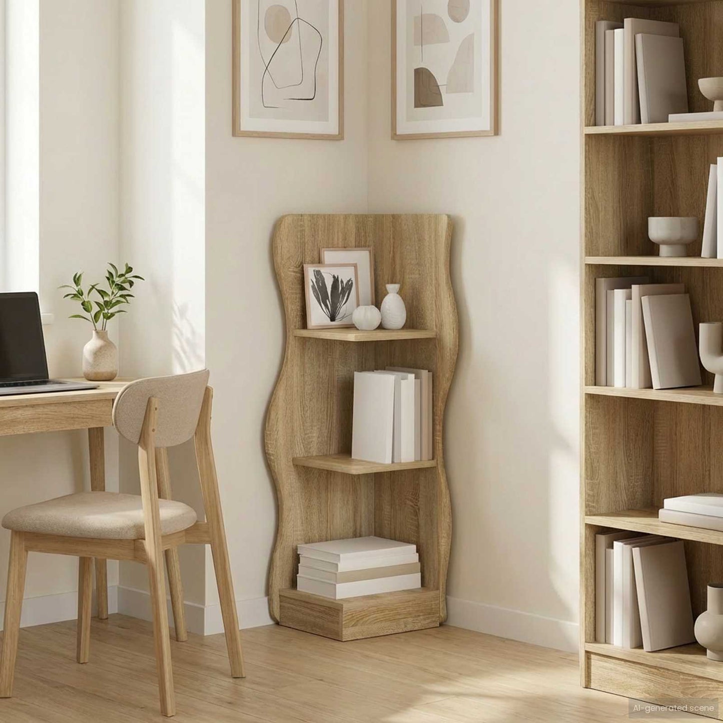 vidaXL Corner Shelf Sonoma Oak 34 x 33 x 102 cm Engineered Wood