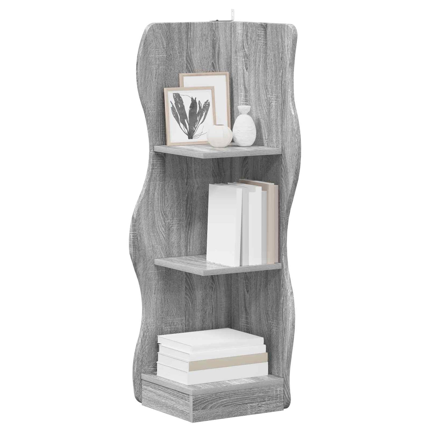 vidaXL Corner Shelf Grey Sonoma 34 x 33 x 102 cm Engineered Wood