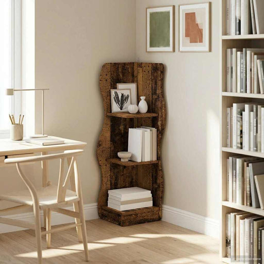 vidaXL Corner Shelf Old Wood 34 x 33 x 102 cm Engineered Wood