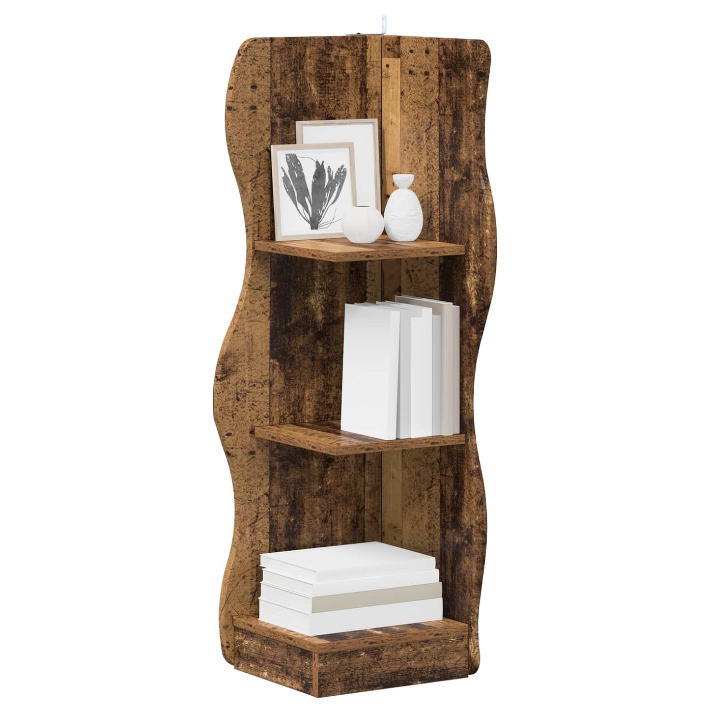 vidaXL Corner Shelf Old Wood 34 x 33 x 102 cm Engineered Wood