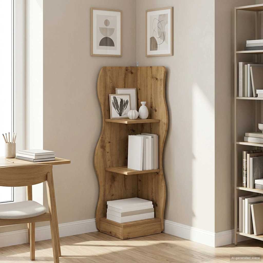 vidaXL Corner Shelf Artisan Oak 34 x 33 x 102 cm Engineered Wood