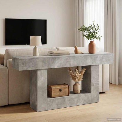 vidaXL Concrete Grey 160 x 30 x 74 cm