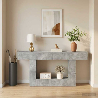 vidaXL Concrete Grey 160 x 30 x 74 cm
