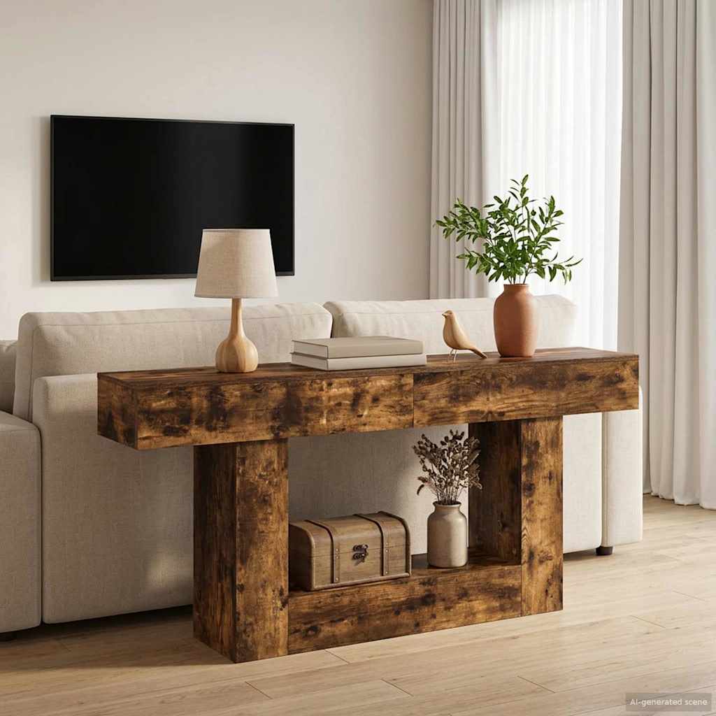 vidaXL Smoked Oak 160 x 30 x 74 cm