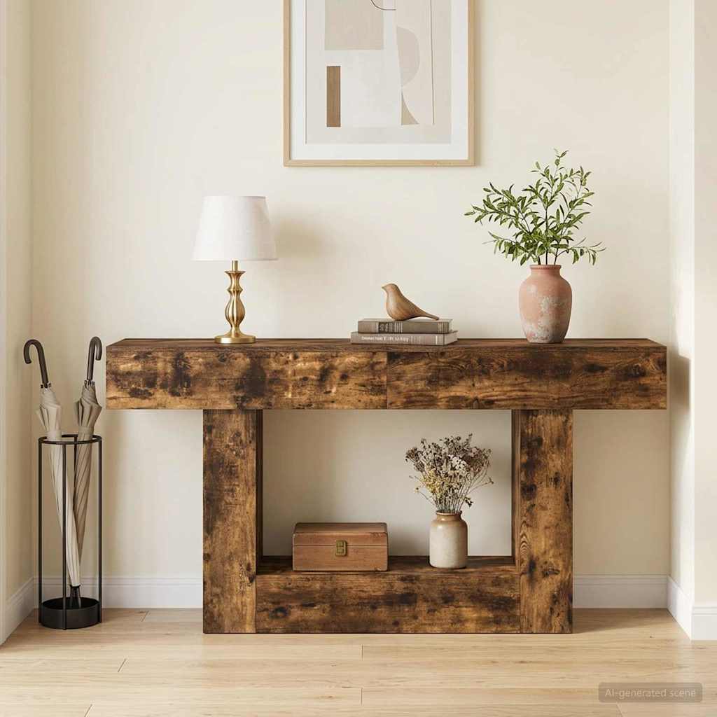 vidaXL Smoked Oak 160 x 30 x 74 cm