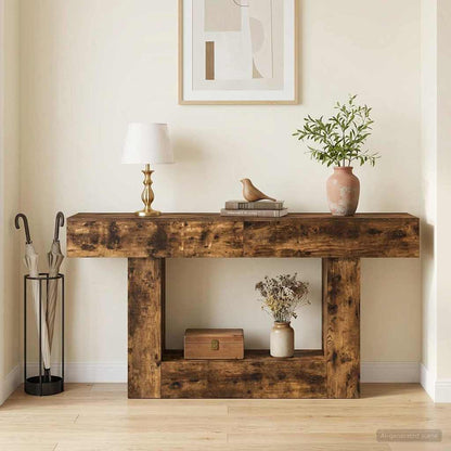 vidaXL Smoked Oak 160 x 30 x 74 cm