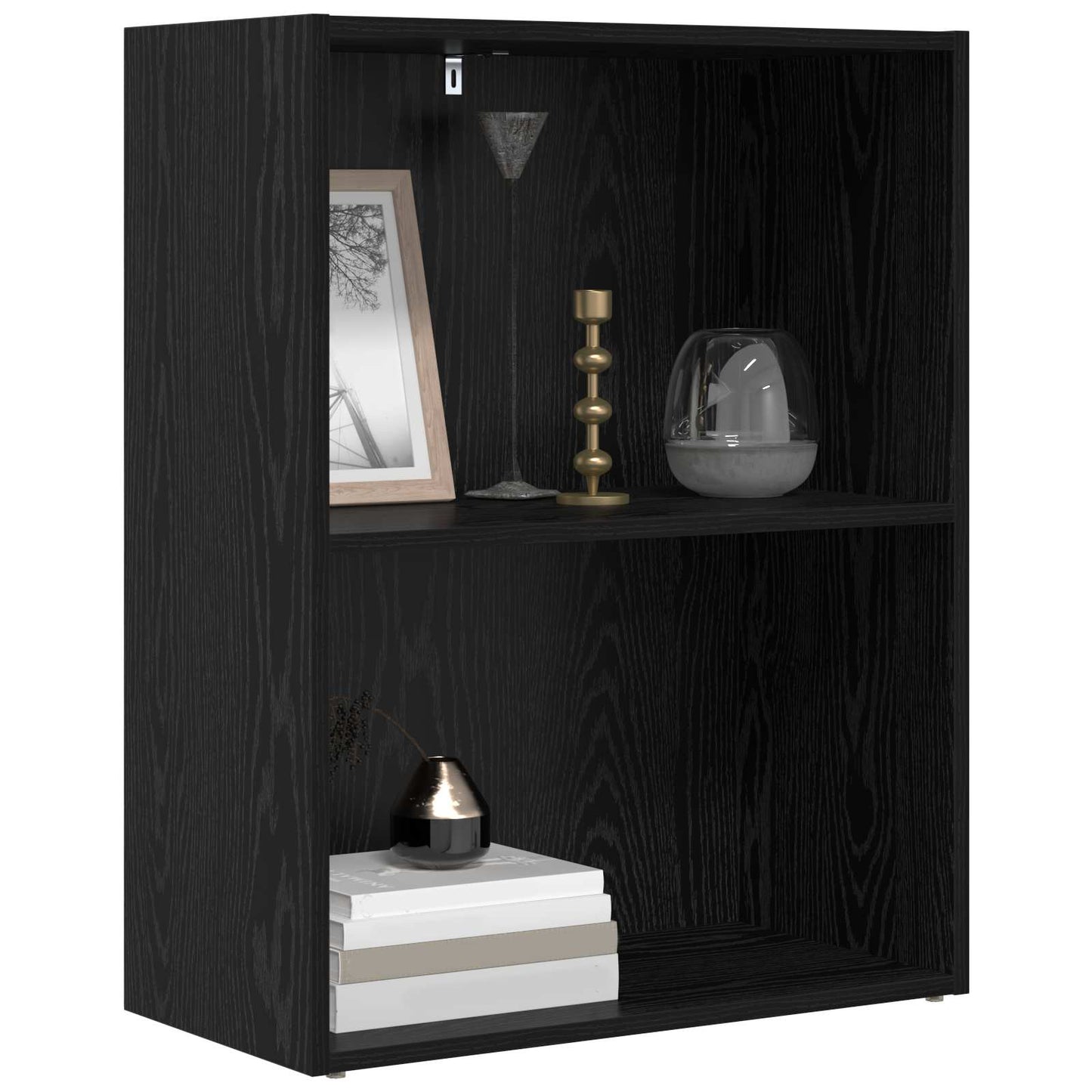 vidaXL Bookshelf 60 x 30 x 76.5 cm Engineered Wood Black Oak