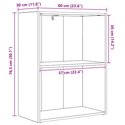 vidaXL Bookshelf Black Oak 60 x 30 x 76.5 cm Engineered Wood