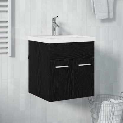 vidaXL Sink cabinet Black Oak 41 x 38.5 x 46 cm Engineered Wood