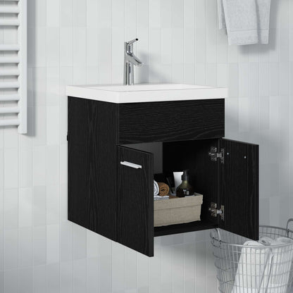 vidaXL Sink cabinet Black Oak 41 x 38.5 x 46 cm Engineered Wood
