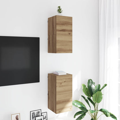 vidaXL Wall Mounted TV Cabinet Artisan Oak Engineered Wood