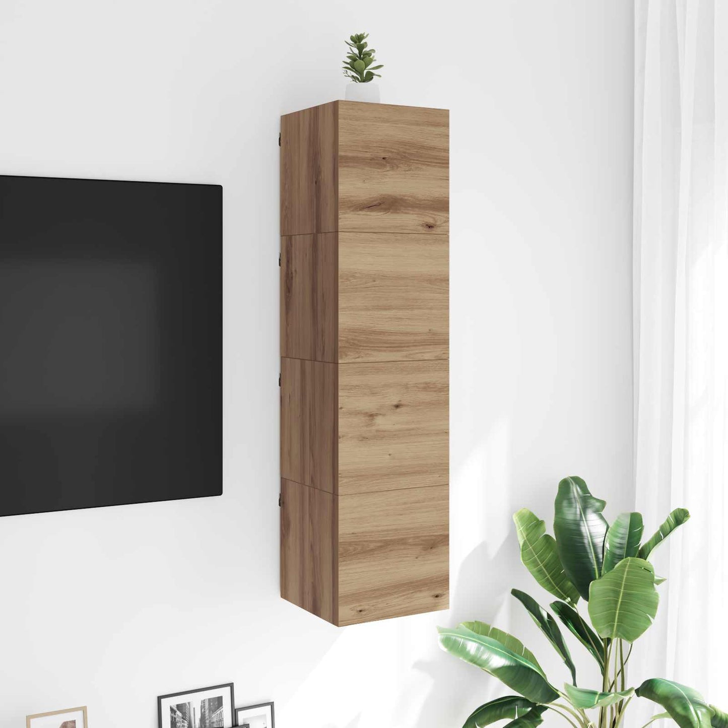 vidaXL Wall Mounted TV Cabinet Artisan Oak Engineered Wood