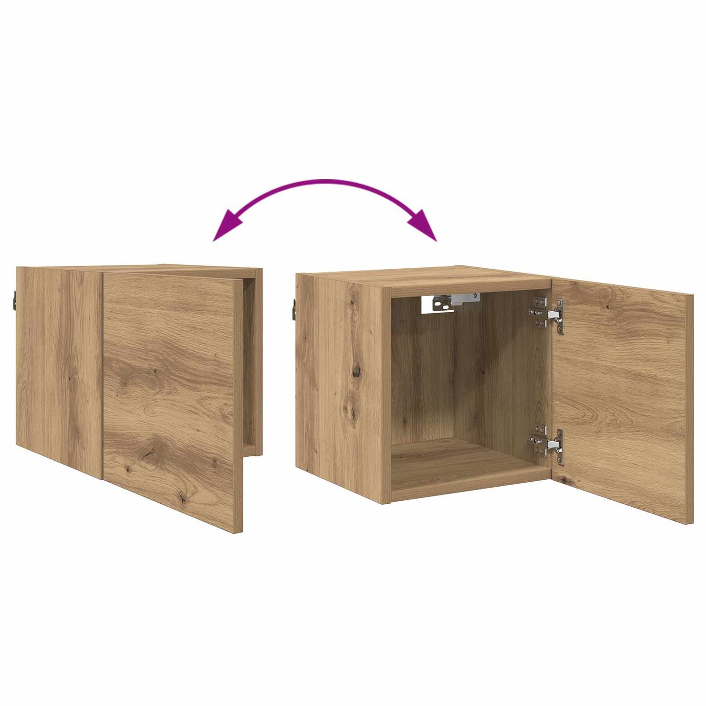 vidaXL Wall Mounted TV Cabinet Artisan Oak Engineered Wood
