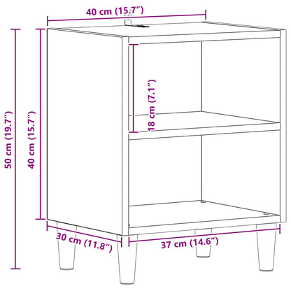 vidaXL Bed Cabinet 2 pcs Black Oak 40 x 30 x 50 cm Engineered Wood