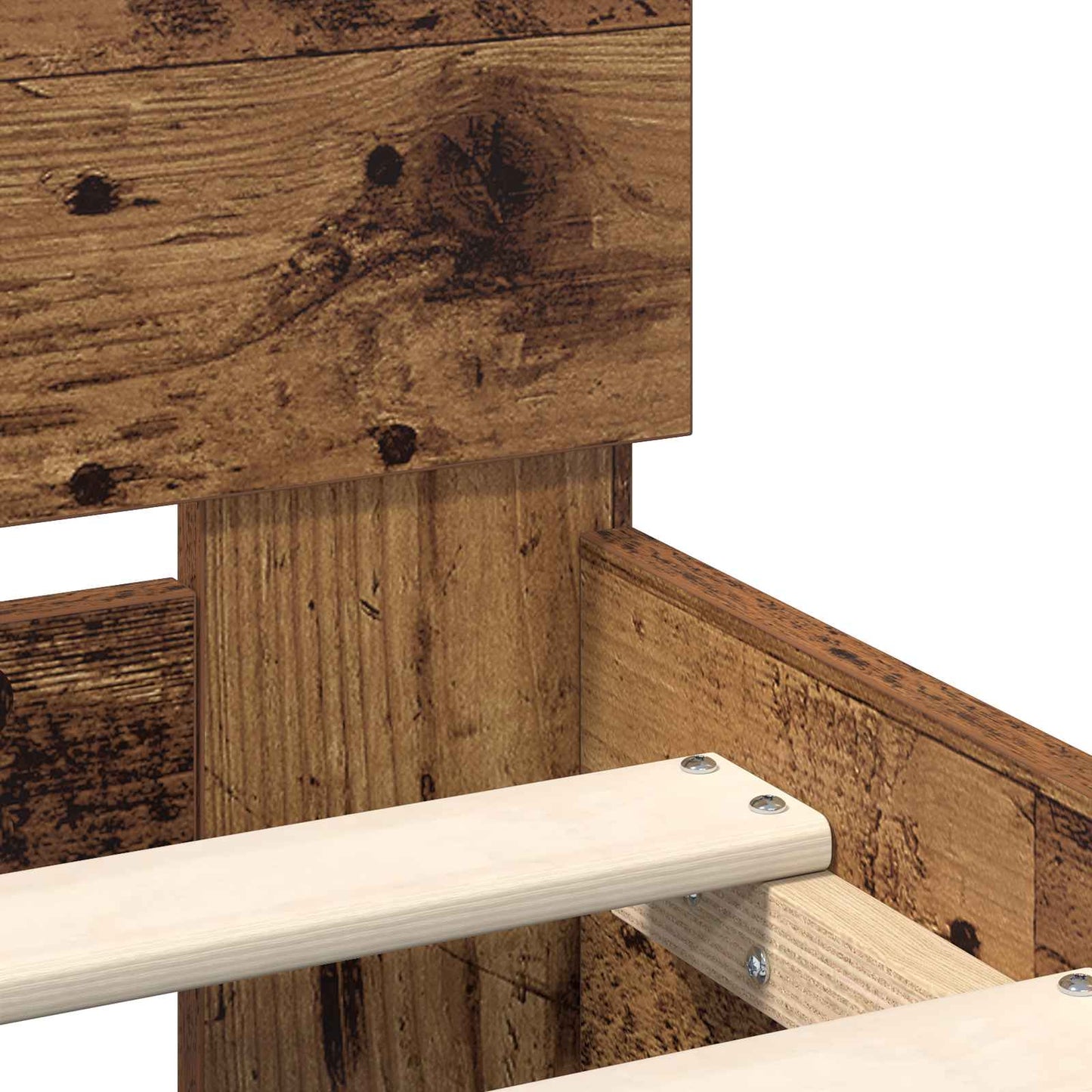 vidaXL Bed Frame with Headboard Old Wood 75 x 190 cm Engineered Wood
