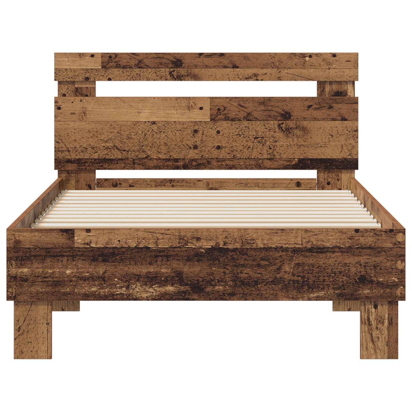 vidaXL Bed Frame with Headboard Old Wood 75 x 190 cm Engineered Wood