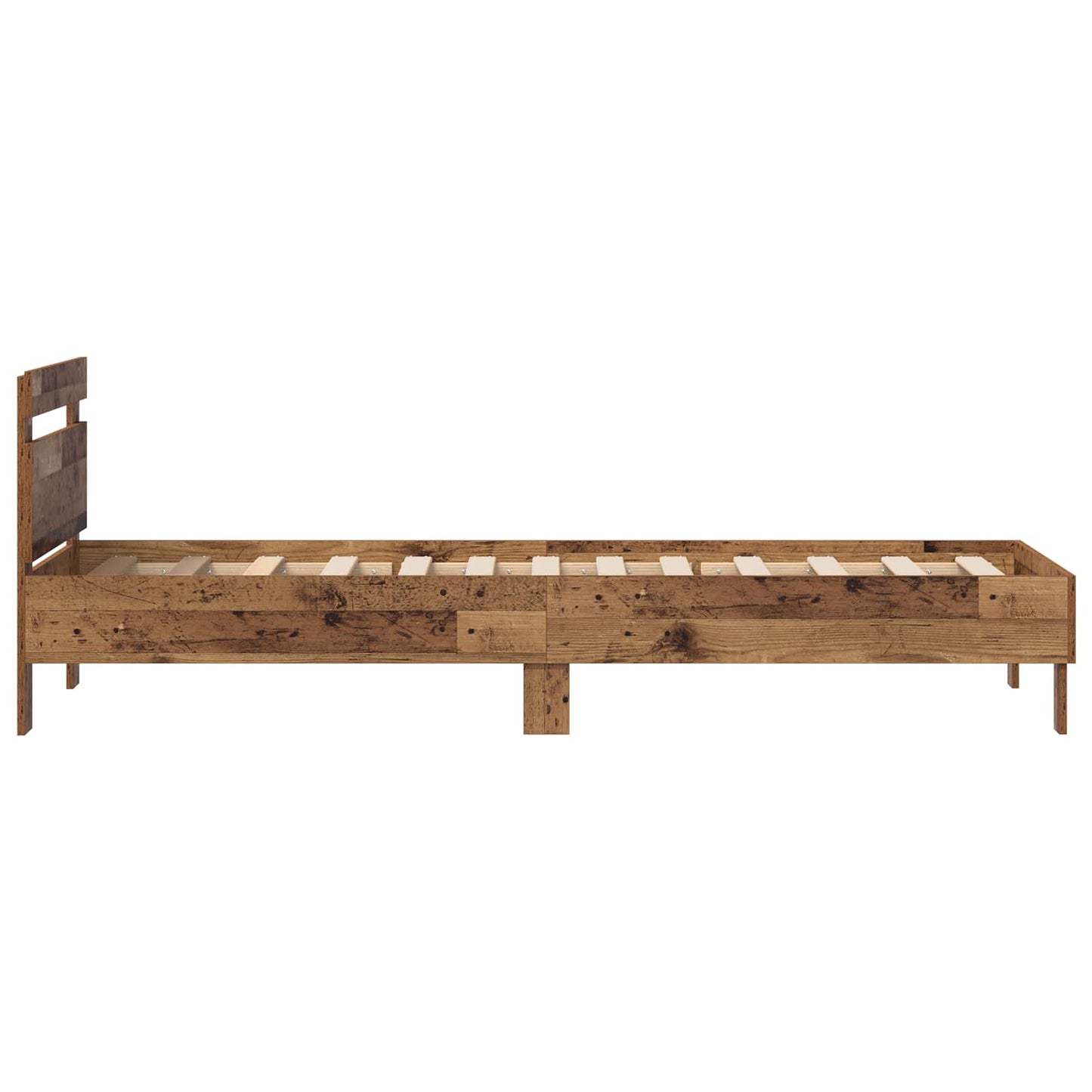 vidaXL Bed Frame with Headboard Old Wood 75 x 190 cm Engineered Wood