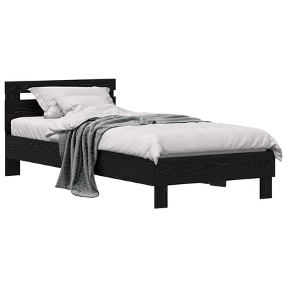 vidaXL Bed Frame Black Oak 75 x 190 cm Engineered Wood
