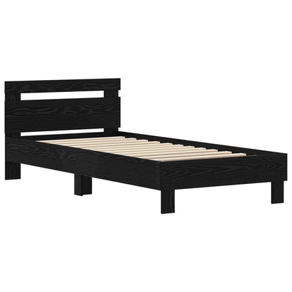 vidaXL Bed Frame Black Oak 75 x 190 cm Engineered Wood