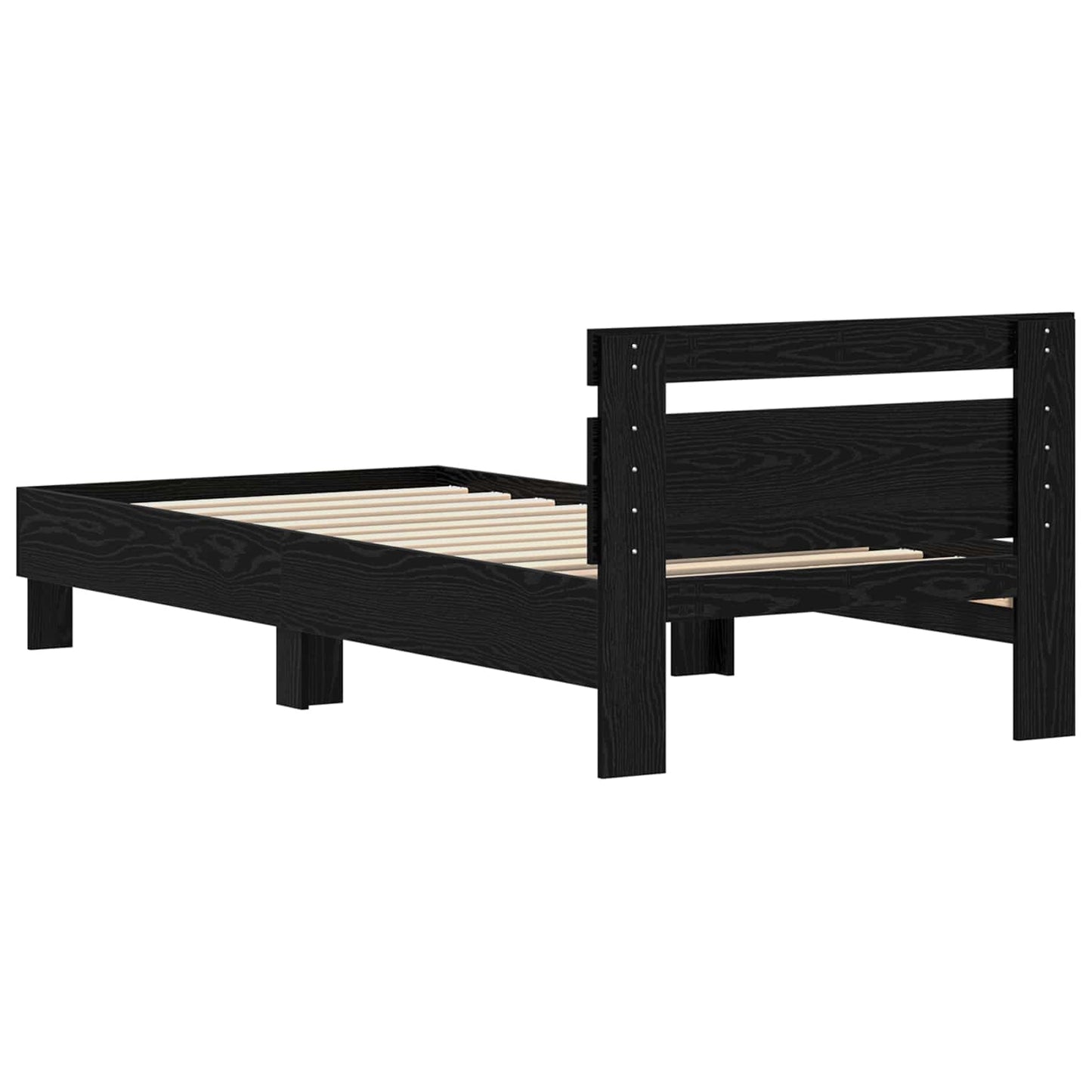 vidaXL Bed Frame Black Oak 75 x 190 cm Engineered Wood