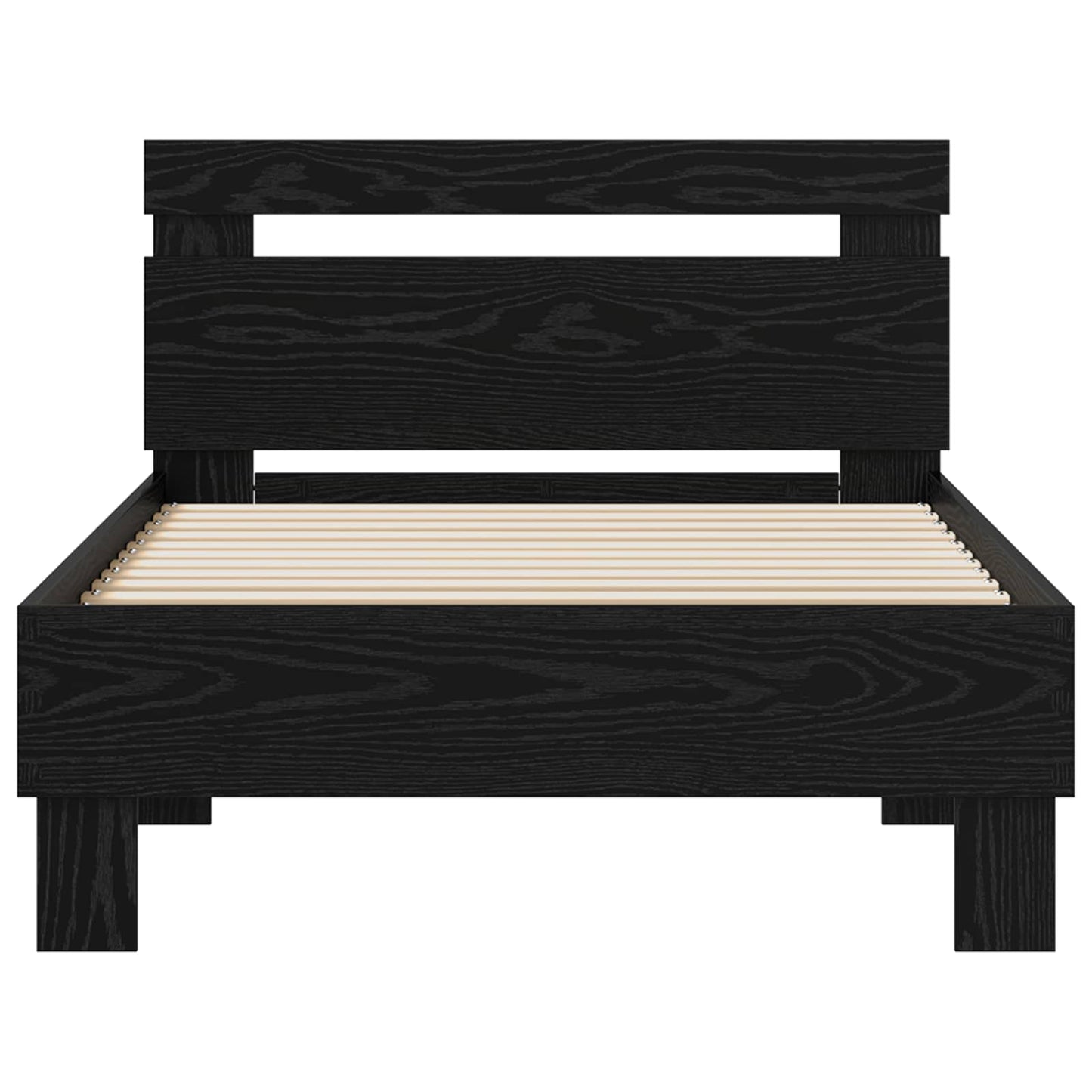 vidaXL Bed Frame Black Oak 75 x 190 cm Engineered Wood