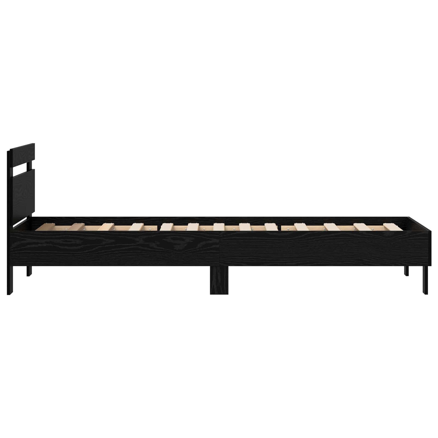 vidaXL Bed Frame Black Oak 75 x 190 cm Engineered Wood