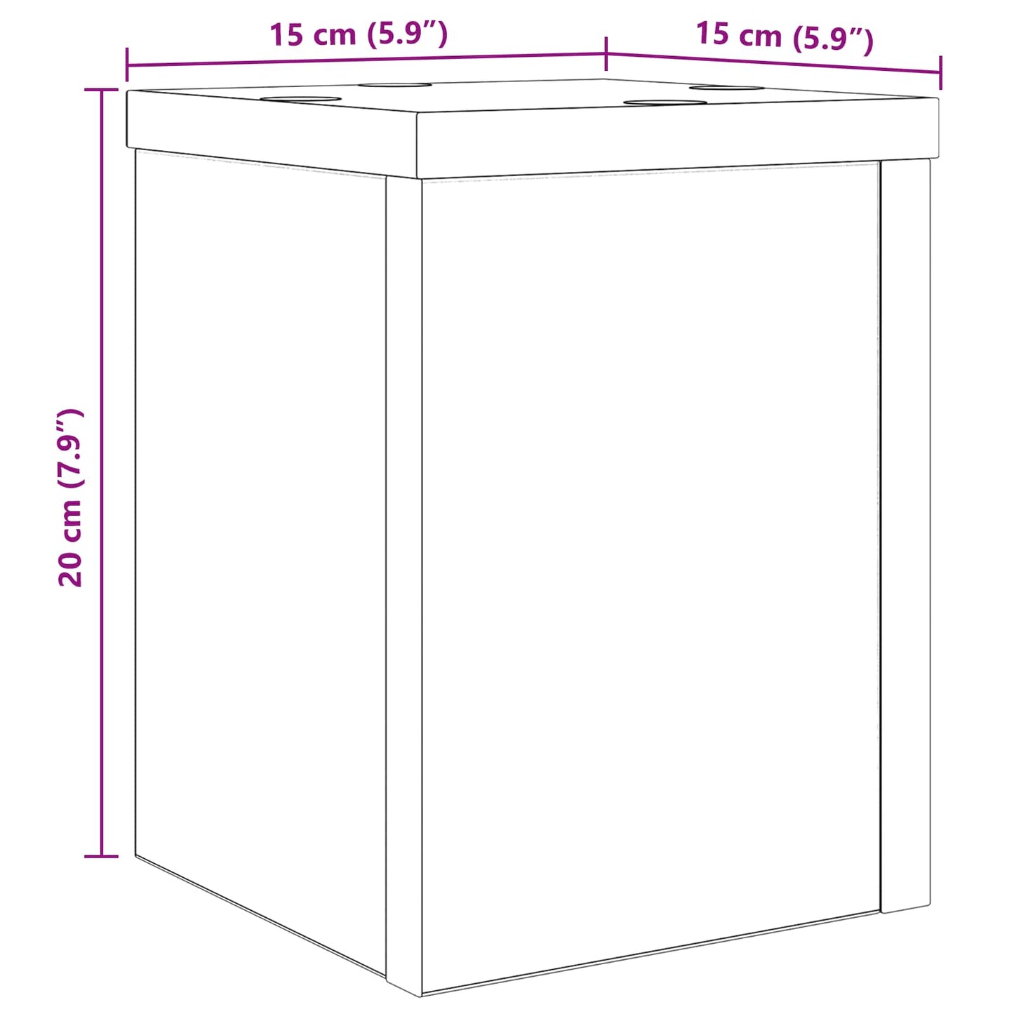 vidaXL Plant Stand 2 pcs Black Oak 15 x 15 x 20 cm Engineered Wood